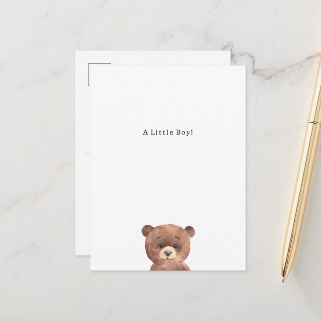 Carte Postale Congratulations Bear New Baby Birth Card (Devant/Arrière en situation)