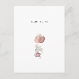 Carte Postale Congratulations Little Mouse New Baby Birth Card
