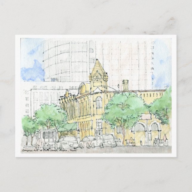 Carte Postale Congress Ave. à Forth Street, Austin, Texas (Devant)