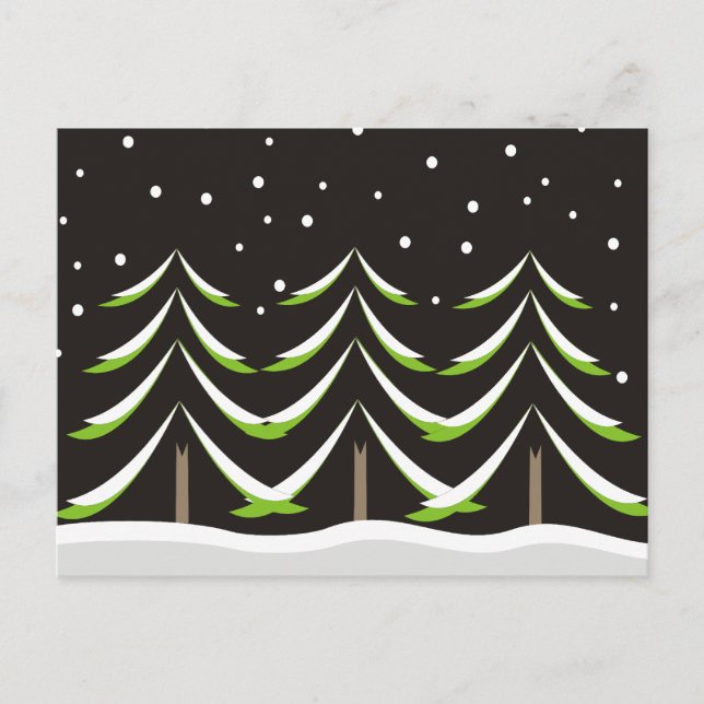 Carte Postale Conifères en hiver (Devant)