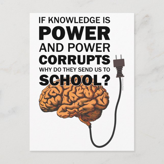 Carte Postale Connaissances Power Drôle Citation Ironique Mème C (Devant)