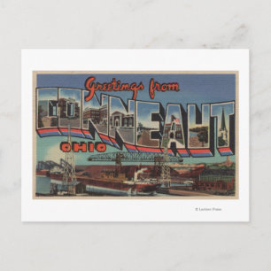 Carte Postale Conneaut, Ohio - Scènes de grandes lettres