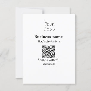 Carte Postale Connectez-vous avec nous logo entreprise QR nom de