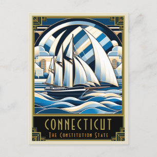 Carte Postale Connecticut   Art déco