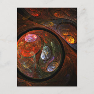 Carte Postale Connexion fluide Art abstrait cosmique moderne