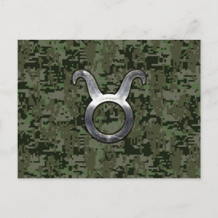 Carte Postale Connexion Taurus au Camouflage numérique vert Wood