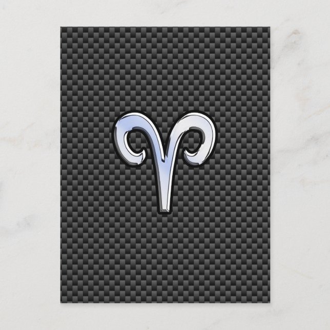 Carte Postale Connexion Zodiac Aries au style fibre de carbone (Devant)