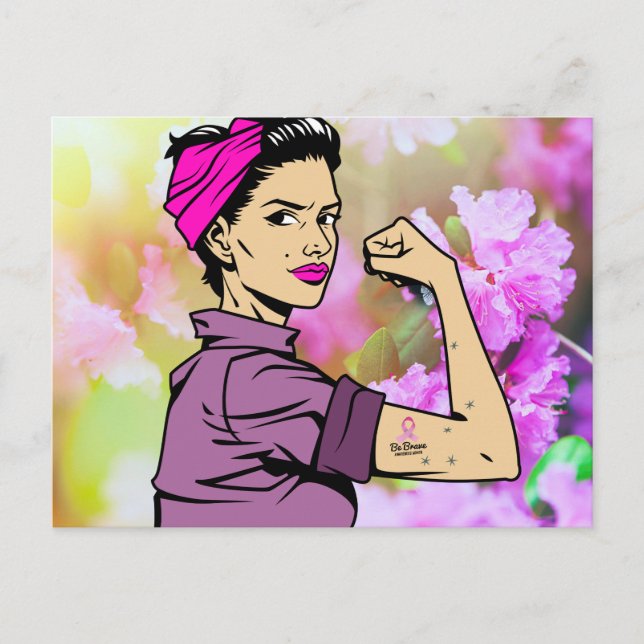 Carte Postale conscience du cancer du sein / citations / soutien (Devant)