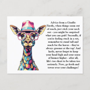 Carte Postale Conseil Drôle D'Une Giraffe