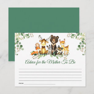 Carte Postale Conseils de Baby shower pour les animaux des bois