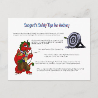 Carte Postale Conseils de sécurité de Snogard pour le tir à l'ar