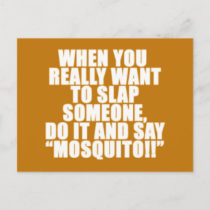 CARTE POSTALE CONSEILS D'HUMOUR MOSQUITO SLAP QUELQU'UN RIRE EN 