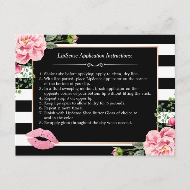 Carte Postale Conseils d'instruction sur les lèvres de maquillag (Devant)