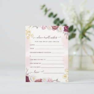 Carte Postale Conseils et vœux pour la mariée et le marié à la f