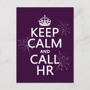 Carte Postale Conserver le calme et appeler HR (n'importe quelle