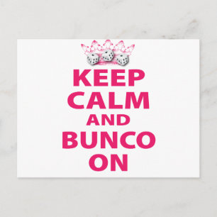 Carte Postale Conserver le calme et Bunco sur la conception