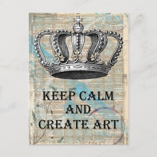 Carte Postale Conserver le calme et créer des oeuvres d'art Conc (Devant)