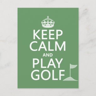 Carte Postale Conserver le calme et jouer au golf - toutes les c