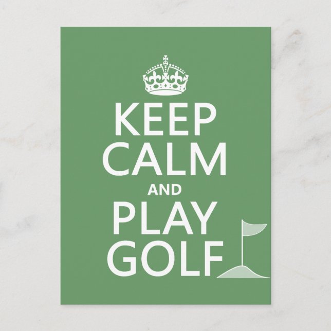 Carte Postale Conserver le calme et jouer au golf - toutes les c (Devant)