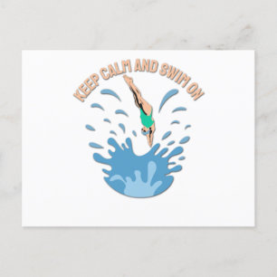 Carte Postale Conserver le calme et la baignade - Conception de