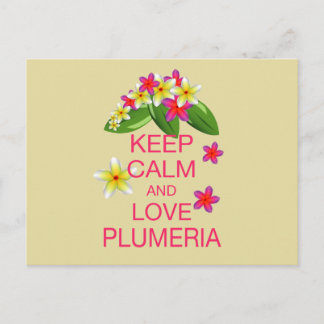Carte Postale Conserver le calme et l'amour Plumeria Art Design