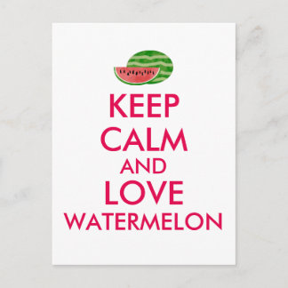 Carte Postale Conserver le calme et l'amour Watermelon Cadeau pe