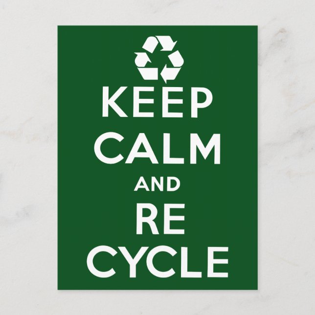 Carte Postale Conserver le calme et le recyclage (Devant)