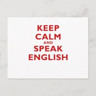 Carte Postale Conserver le calme et parler anglais