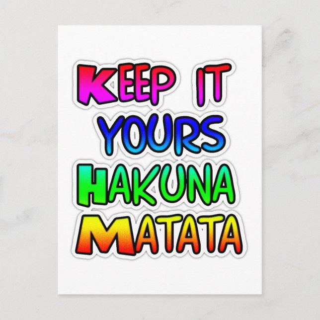 Carte Postale Conserver votre Hakuna Matata Art Print (Devant)
