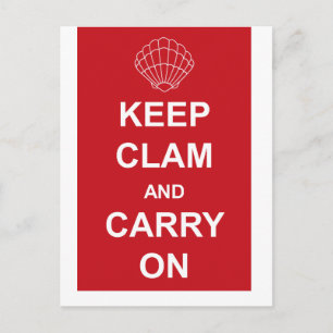 CARTE POSTALE CONSERVEZ LE CLAM ET CONTINUEZ