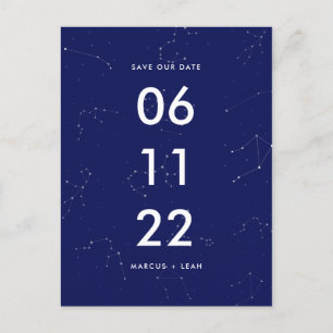 Carte Postale Constellation céleste étoiles bleues Enregistrer l