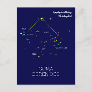Carte Postale Constellation Coma Berenices de l'hémisphère Nord