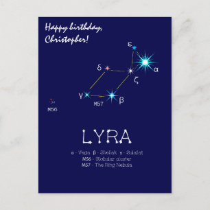 Carte Postale Constellation de l'hémisphère Nord Lyra