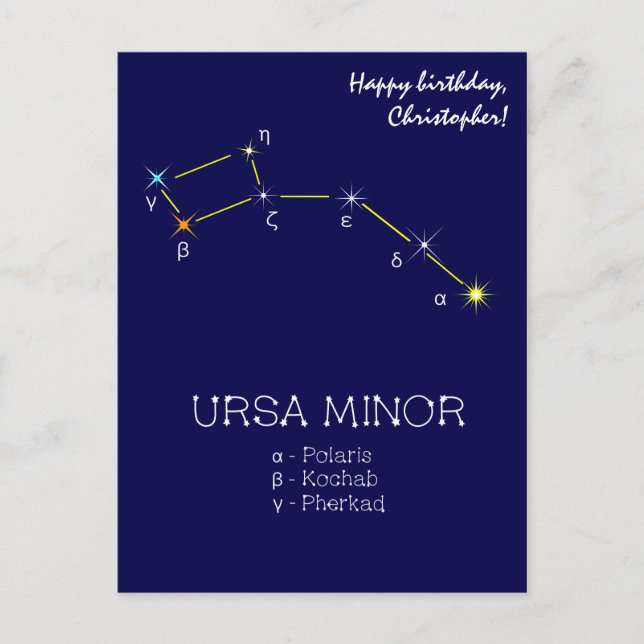 Carte Postale Constellation de l'hémisphère Nord Ursa mineure (Devant)