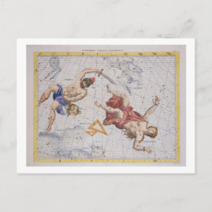 Carte Postale Constellation de Perseus et Andromeda, de 'Atla