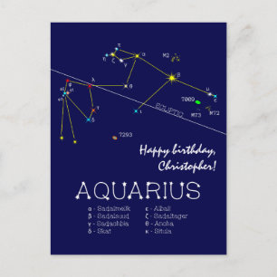 Carte Postale Constellation zodiaque Aquarius