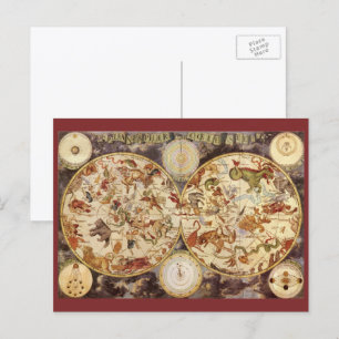 Carte Postale Constellations d'astronomie vintage, Frederik de W