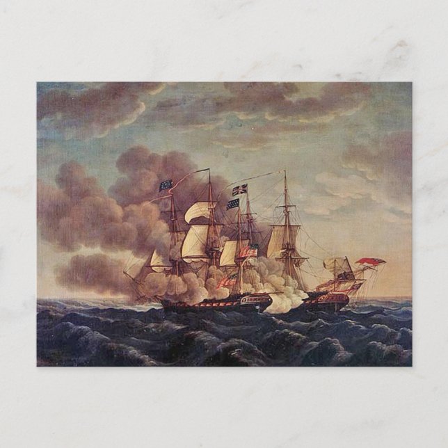 Carte Postale Constitution américaine contre HMS Guerriere (Devant)