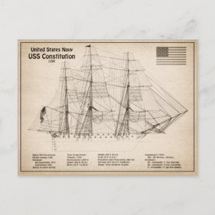 Carte Postale Constitution américaine - Plan directeur des navir