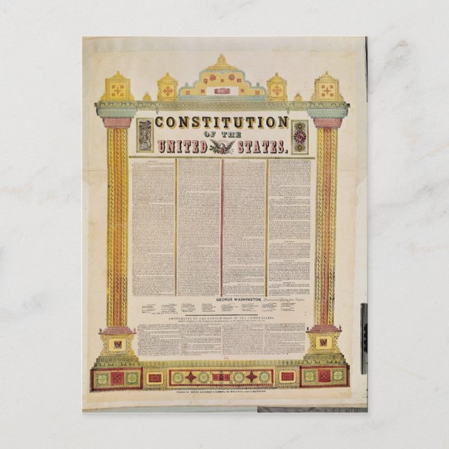 Carte Postale Constitution des États-Unis d'Amérique (Devant)
