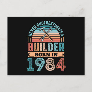 Carte Postale Constructeur né en 1984 40e Anniversaire Cadeau Bâ