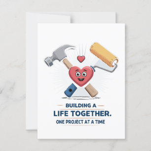 Carte Postale Construire une vie ensemble Maison de couple DIY