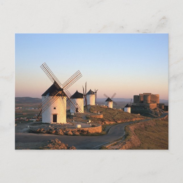 Carte Postale Consuegra, La Mancha, Espagne, éoliennes (Devant)