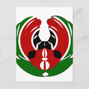 Carte Postale Contemporain Edgy Kenyan Drapeau Motif Art Design.
