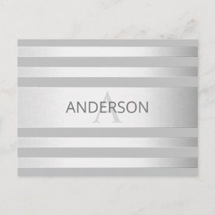 Carte Postale Contemporain Faux Argent Ombre Gris