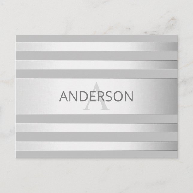 Carte Postale Contemporain Faux Argent Ombre Gris (Devant)