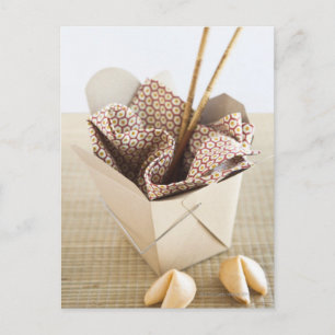 Carte Postale Conteneur à emporter chinois et biscuits chinois