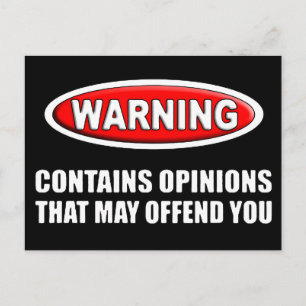 Carte Postale Contient Des Opinions Qui Peuvent Vous Offenser