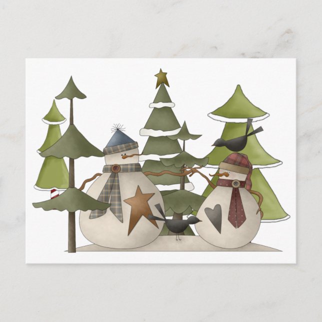 Carte Postale Conversation de neige (Devant)