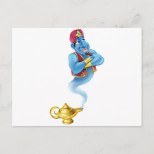Carte Postale Convivial Jinn ou génie et lampe à huile magique